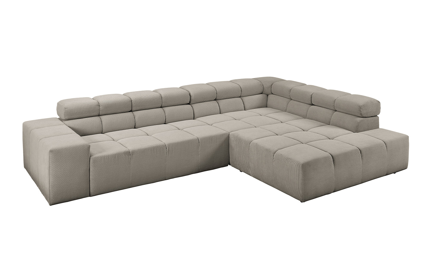 KAWOLA Sofa NEVADA Ecksofa Feincord grau
