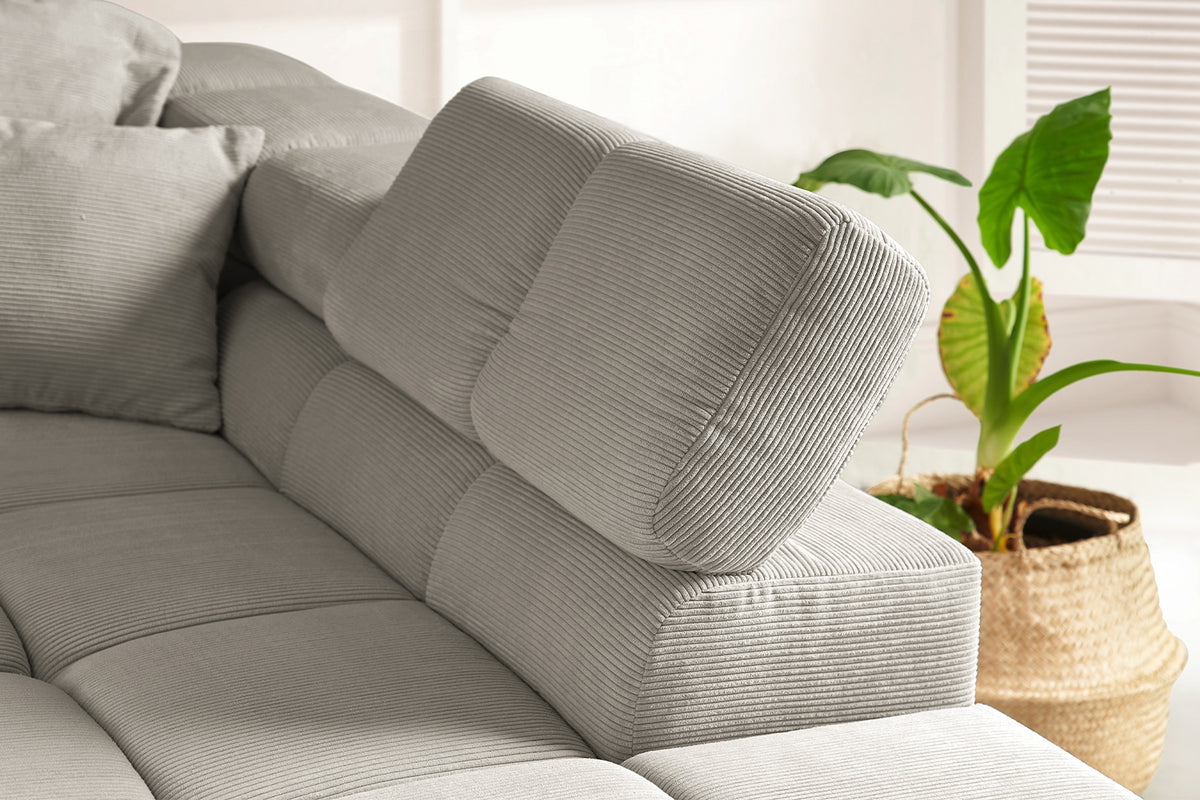 KAWOLA Sofa NEVADA Ecksofa Feincord grau