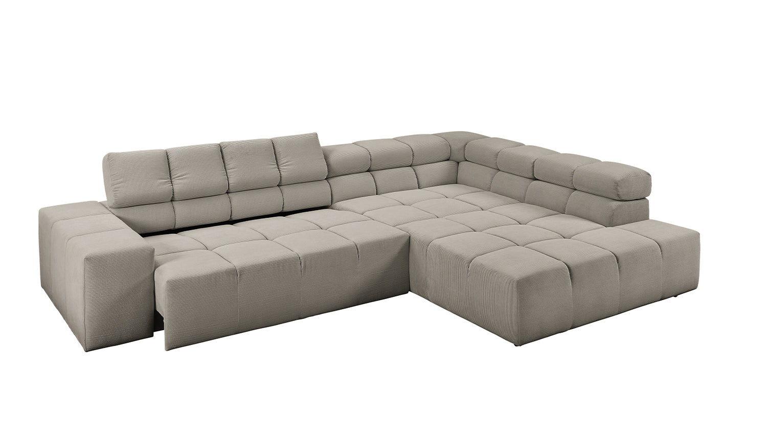 KAWOLA Sofa NEVADA Ecksofa Feincord grau