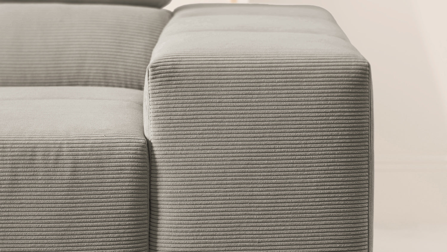 KAWOLA Sofa NEVADA Ecksofa Feincord grau