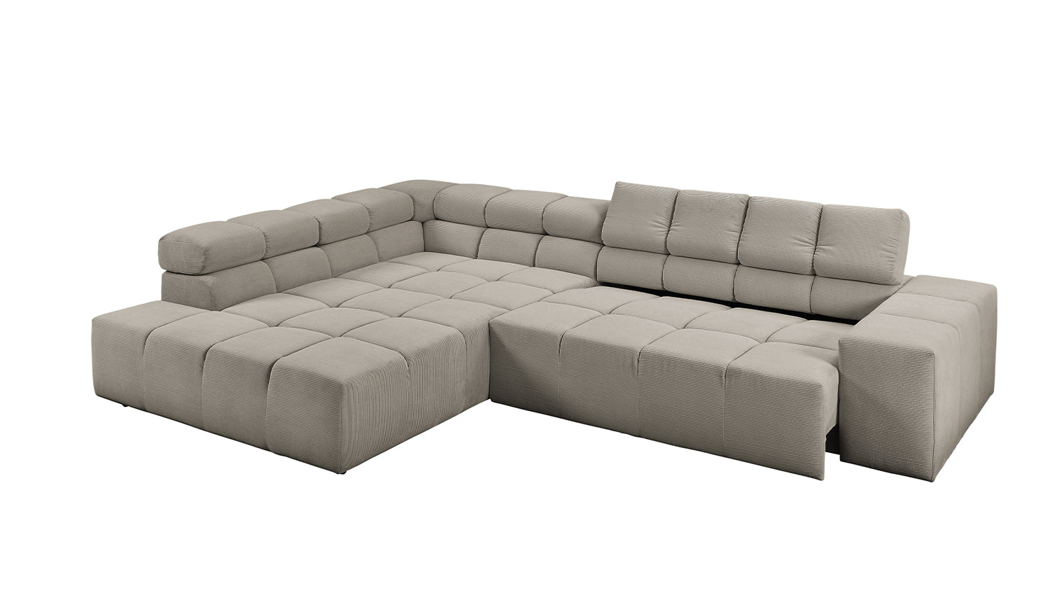 KAWOLA Sofa NEVADA Ecksofa Feincord grau
