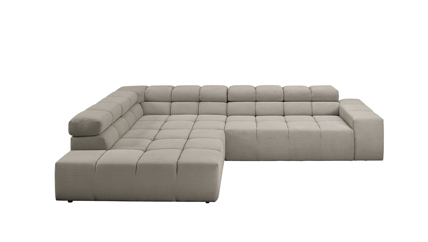 KAWOLA Sofa NEVADA Ecksofa Feincord grau