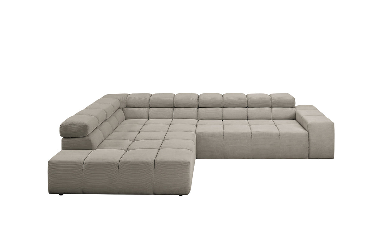 KAWOLA Sofa NEVADA Ecksofa Feincord grau