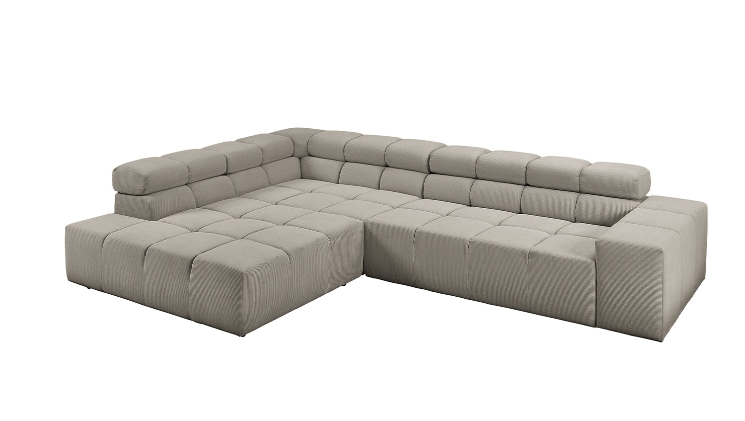 KAWOLA Sofa NEVADA Ecksofa Feincord grau