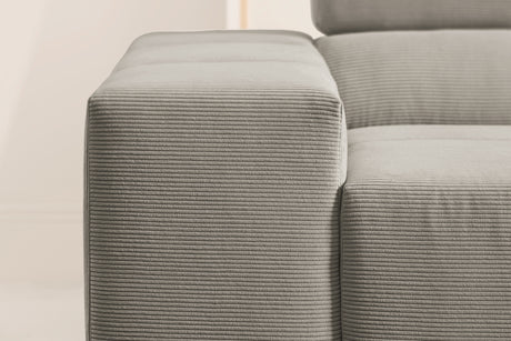 KAWOLA Sofa NEVADA Ecksofa Feincord grau