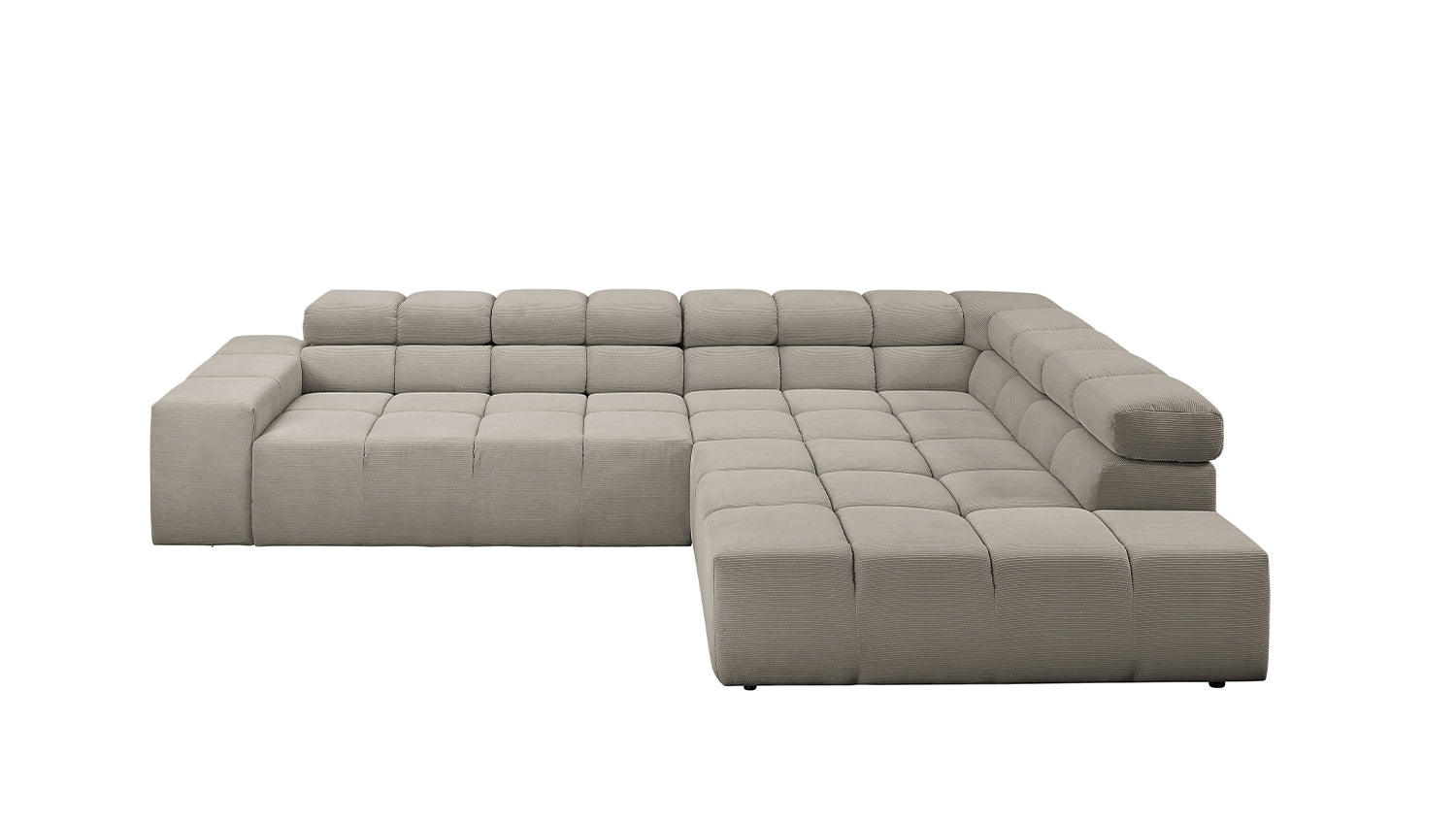 KAWOLA Sofa NEVADA Ecksofa Feincord grau