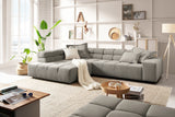 KAWOLA Sofa NEVADA Ecksofa Feincord grau, Links, Ohne Komfortfunktion