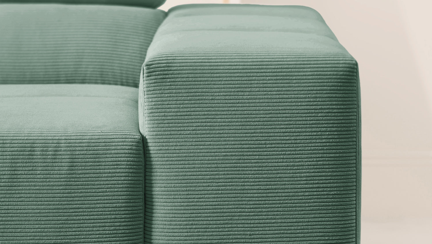 KAWOLA Sofa NEVADA Ecksofa Feincord grün
