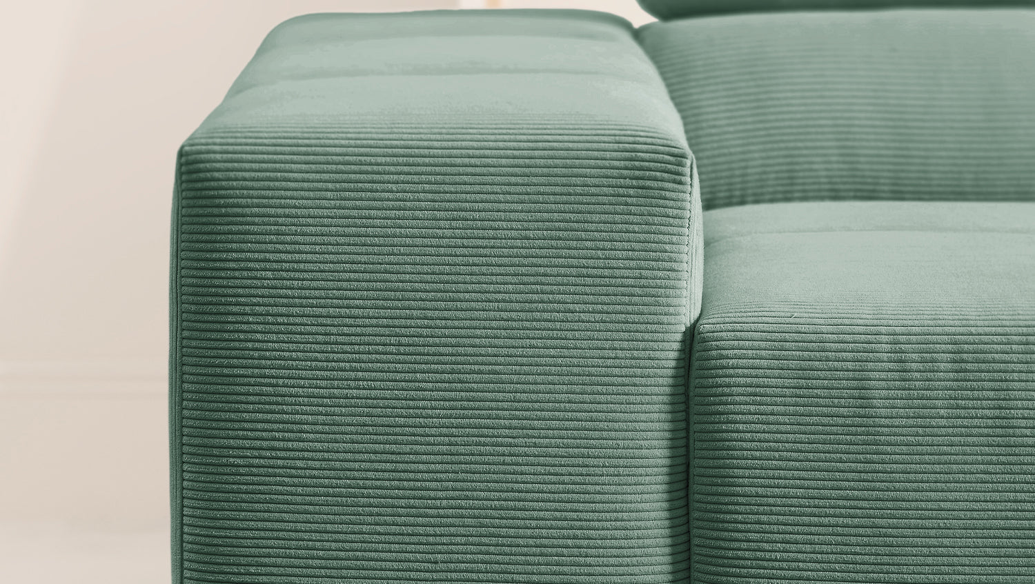KAWOLA Sofa NEVADA Ecksofa Feincord grün