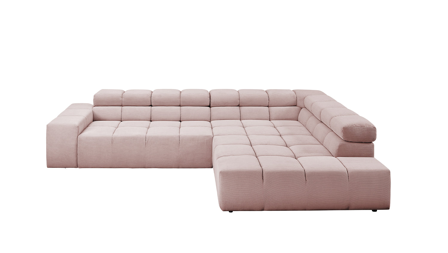 KAWOLA Sofa NEVADA Ecksofa Feincord rosa