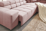 KAWOLA Sofa NEVADA Ecksofa Feincord rosa