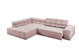 KAWOLA Sofa NEVADA Ecksofa Feincord rosa