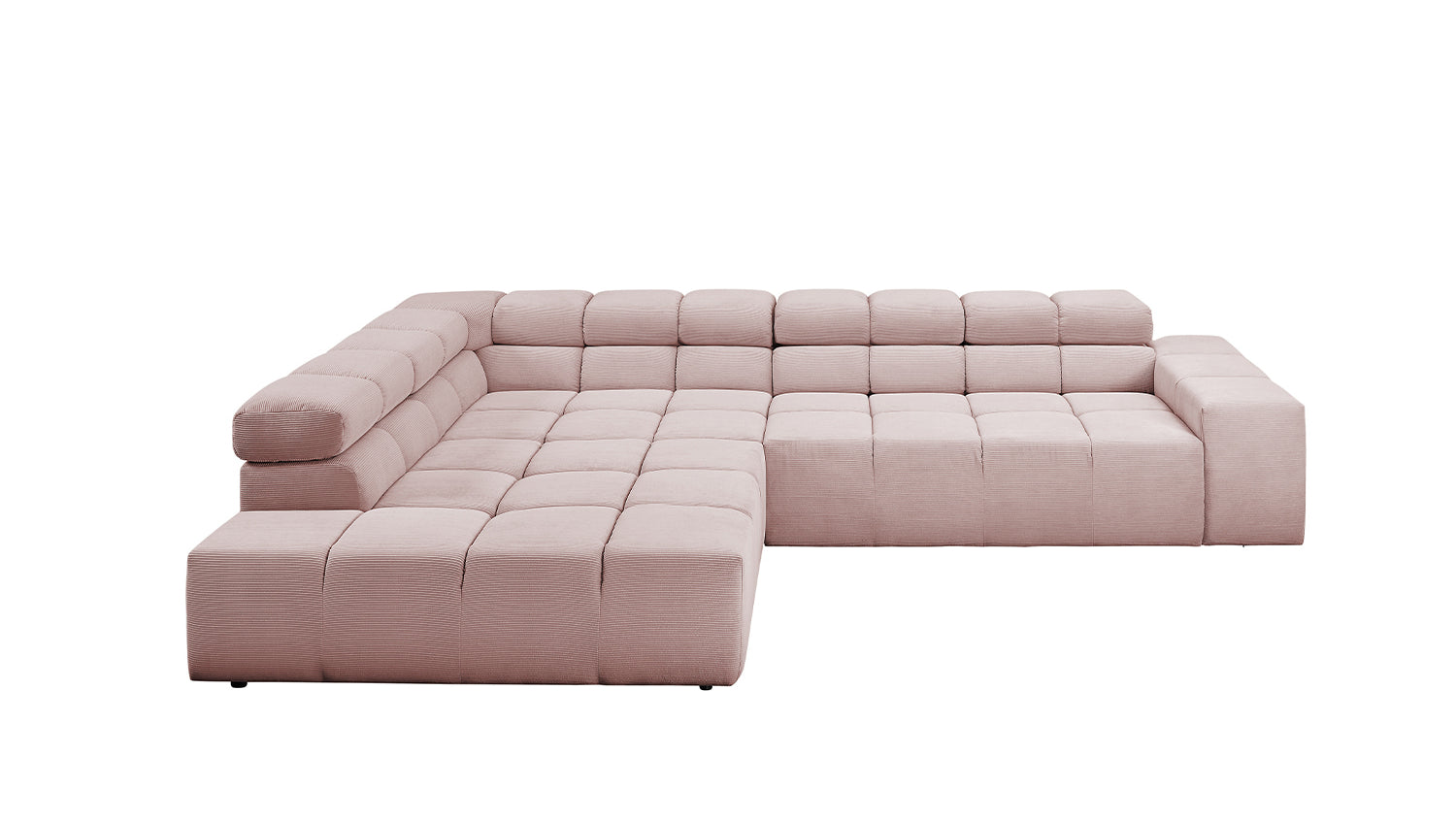 KAWOLA Sofa NEVADA Ecksofa Feincord rosa