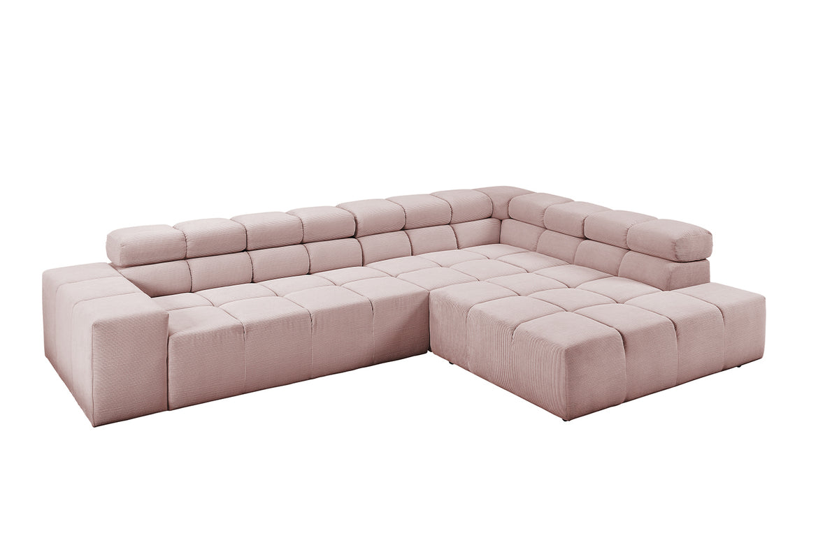 KAWOLA Sofa NEVADA Ecksofa Feincord rosa