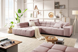 KAWOLA Sofa NEVADA Ecksofa Feincord rosa, Links, Ohne Komfortfunktion