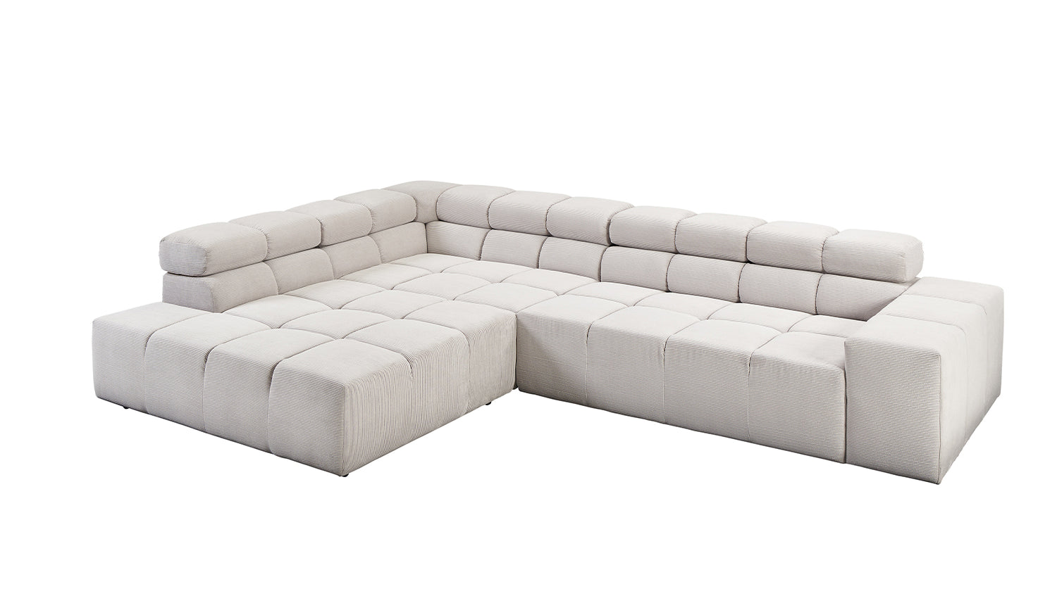 KAWOLA Sofa NEVADA Ecksofa Feincord silber