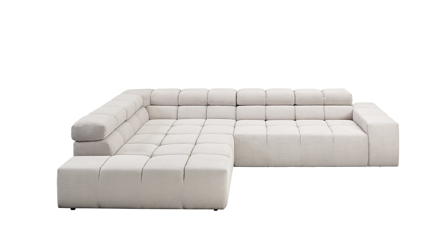 KAWOLA Sofa NEVADA Ecksofa Feincord silber
