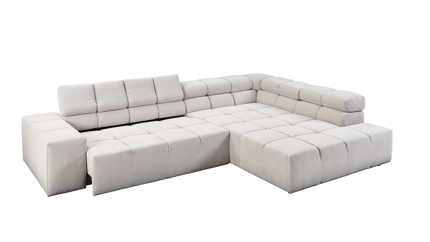 KAWOLA Sofa NEVADA Ecksofa Feincord silber