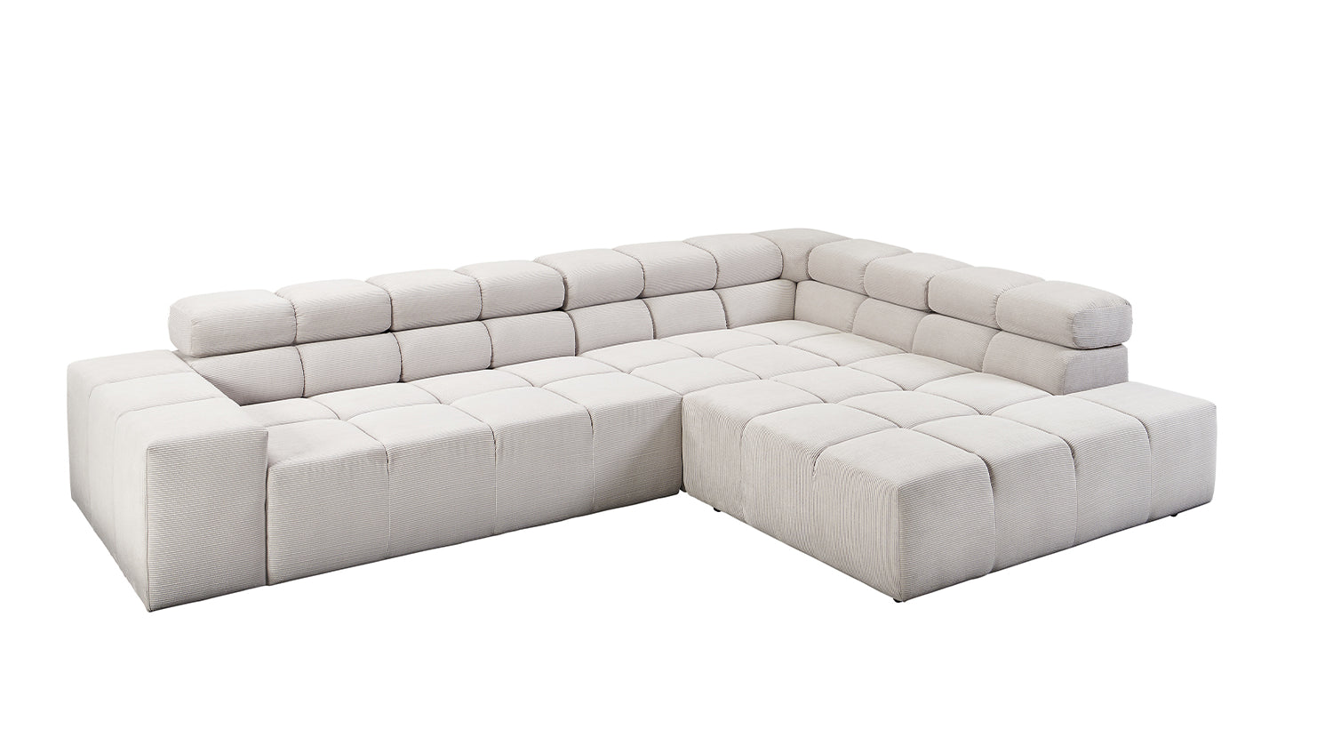 KAWOLA Sofa NEVADA Ecksofa Feincord silber