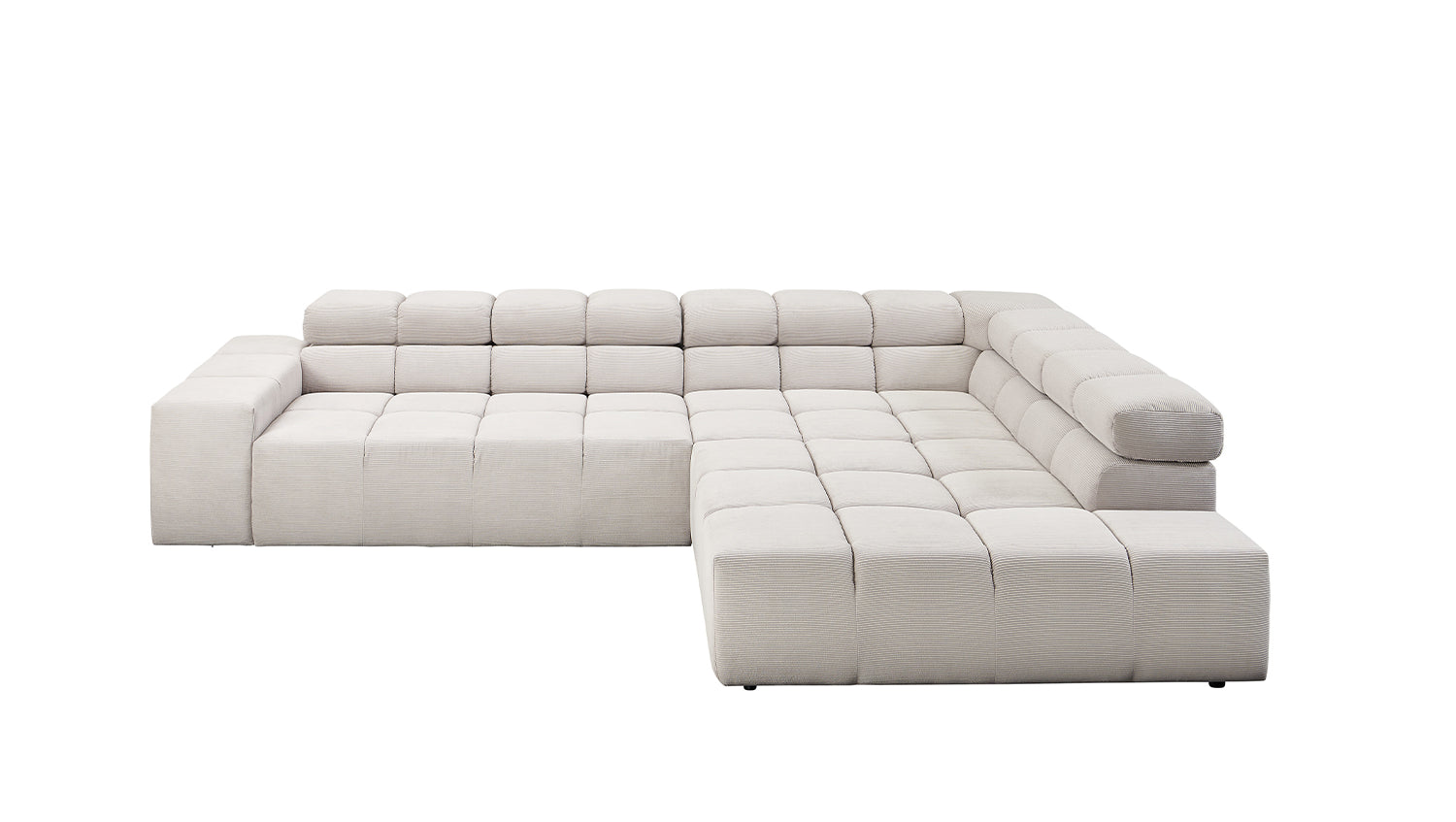 KAWOLA Sofa NEVADA Ecksofa Feincord silber