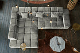KAWOLA Sofa NEVADA Ecksofa Velvet silber
