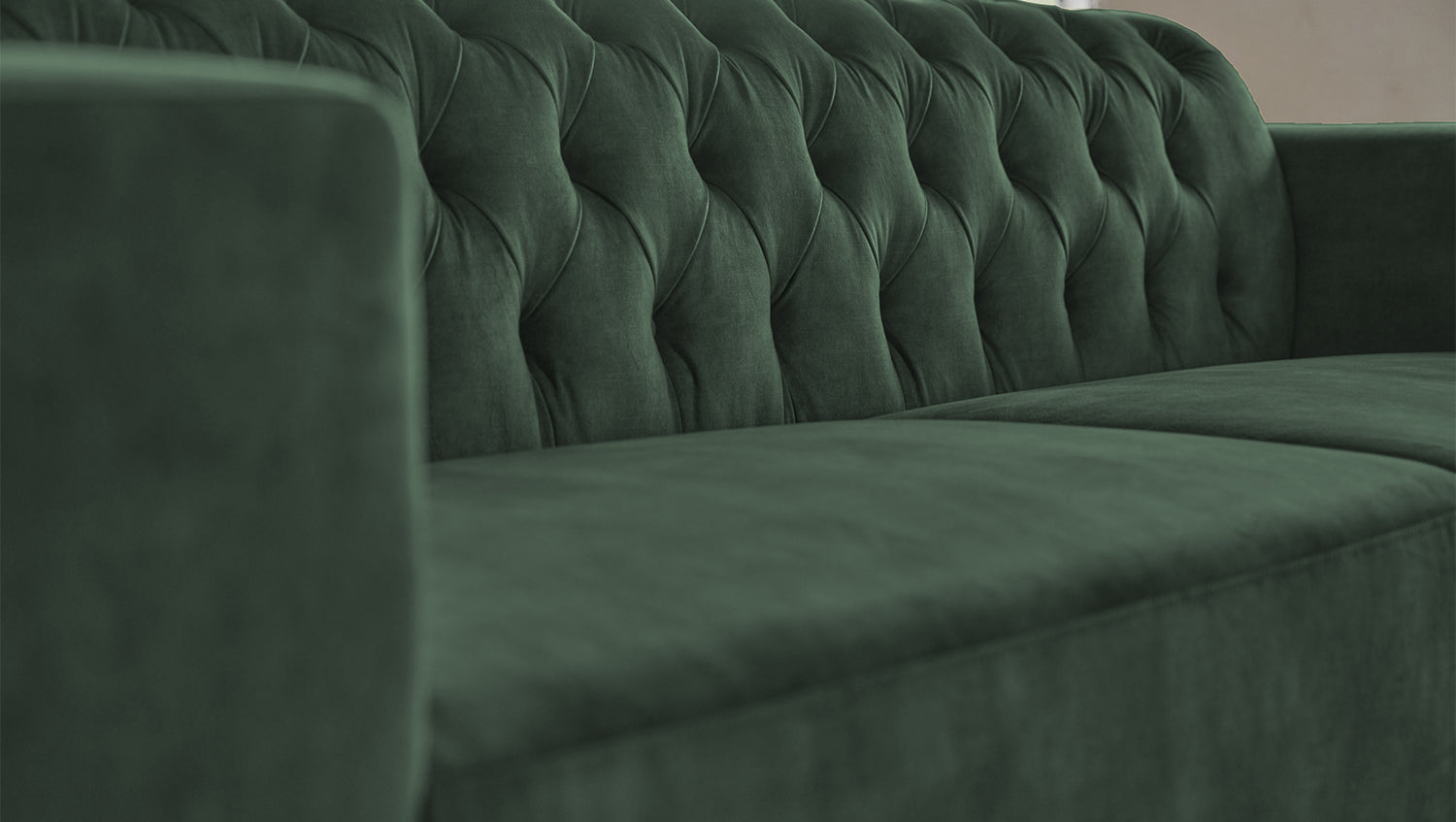 KAWOLA Sofa NILO 3-Sitzer Velvet Vintage moosgrün