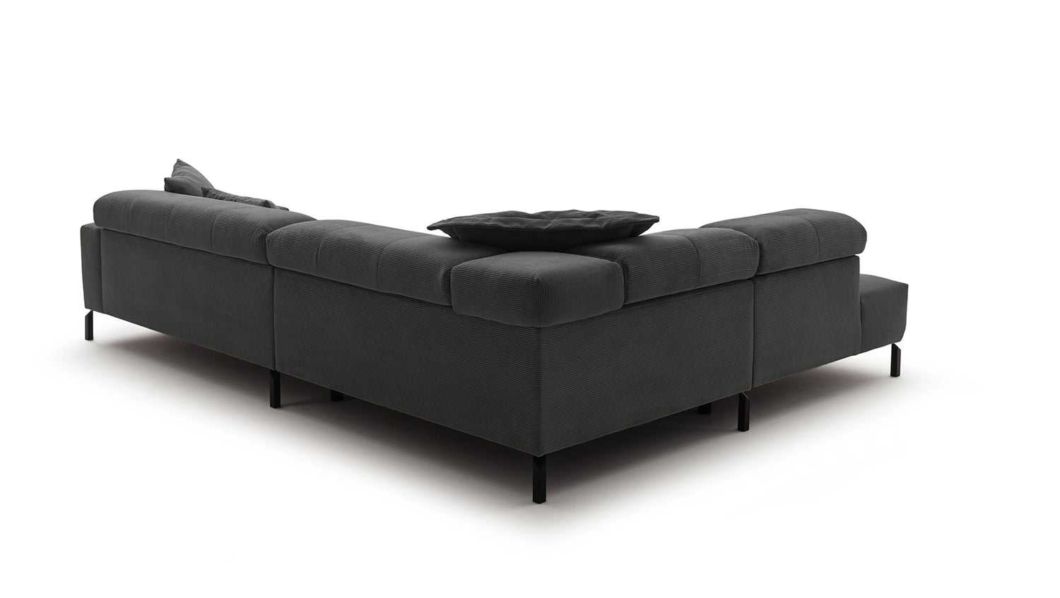 KAWOLA Sofa OHIO Ecksofa Feincord anthrazit