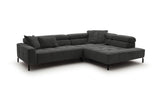 KAWOLA Sofa OHIO Ecksofa Feincord anthrazit