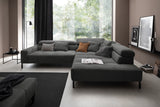 KAWOLA Sofa OHIO Ecksofa Feincord anthrazit