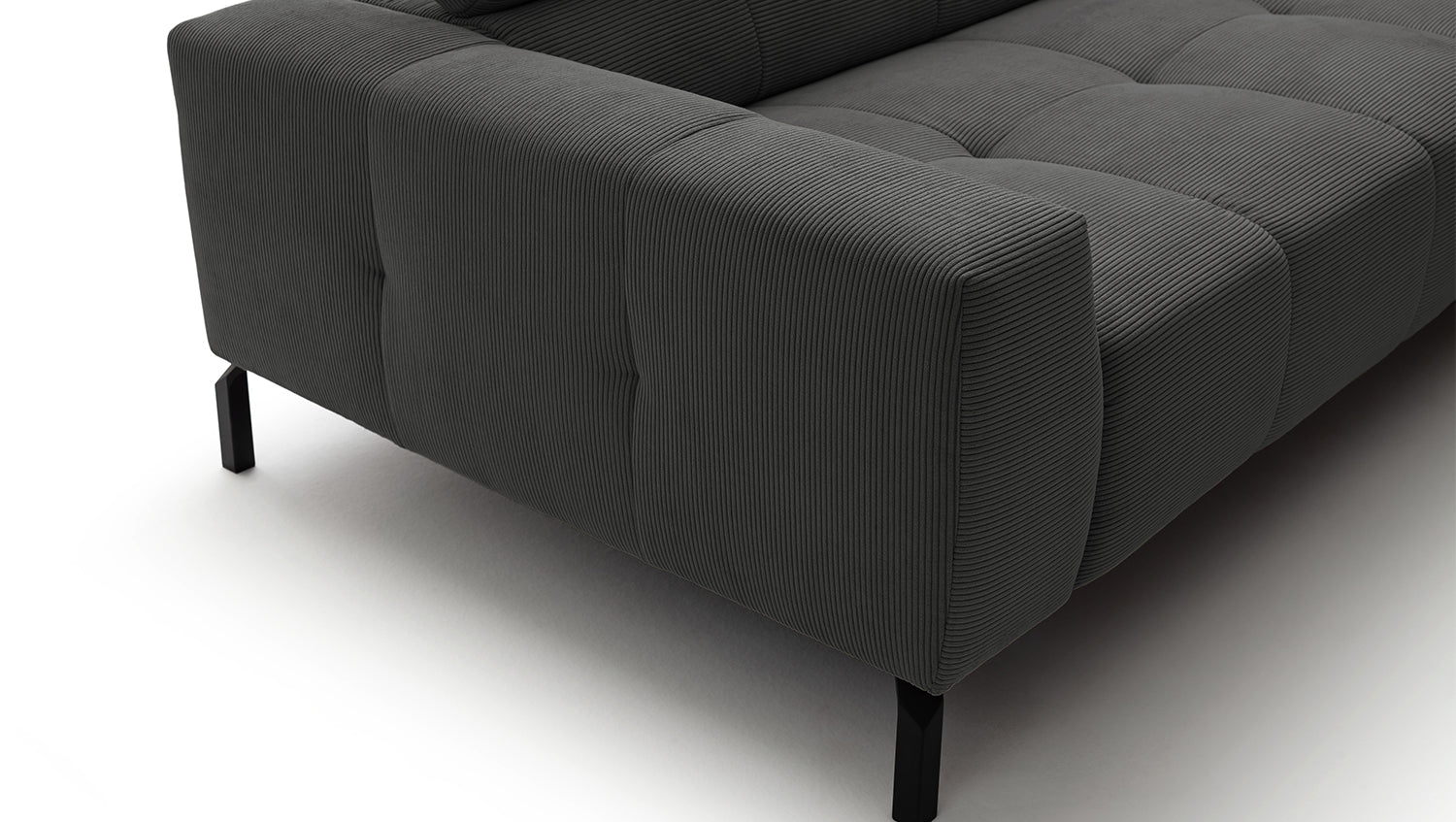 KAWOLA Sofa OHIO Ecksofa Feincord anthrazit