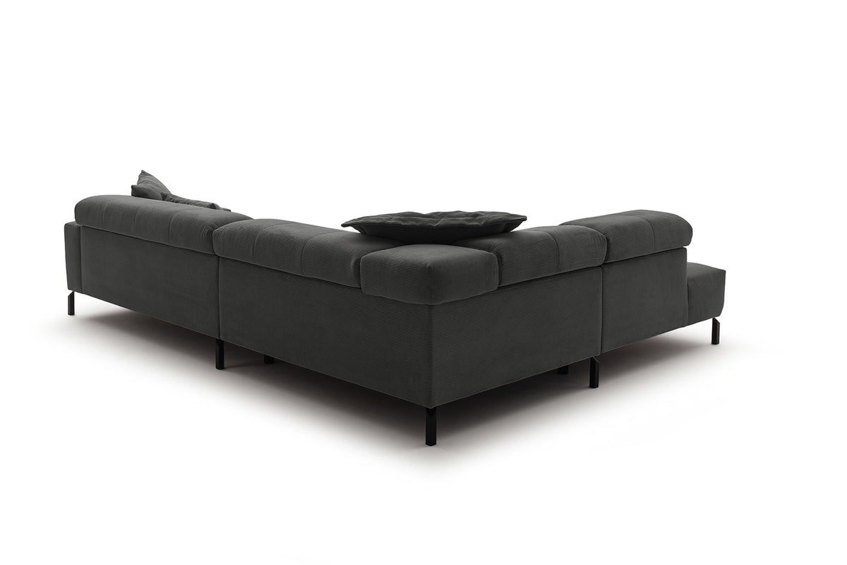 KAWOLA Sofa OHIO Ecksofa Feincord anthrazit
