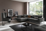 KAWOLA Sofa OHIO Ecksofa Feincord anthrazit, Links, Ohne Komfortfunktion
