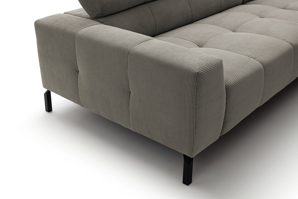 KAWOLA Sofa OHIO Ecksofa Feincord grau