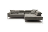 KAWOLA Sofa OHIO Ecksofa Feincord grau