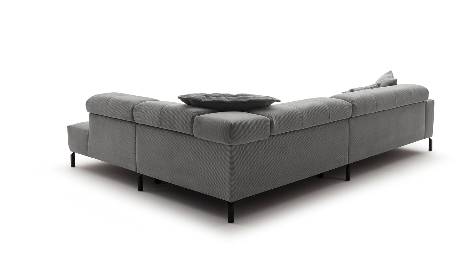 KAWOLA Sofa OHIO Ecksofa Feincord grau
