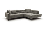 KAWOLA Sofa OHIO Ecksofa Feincord grau