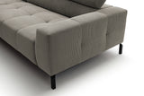 KAWOLA Sofa OHIO Ecksofa Feincord grau