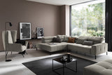 KAWOLA Sofa OHIO Ecksofa Feincord grau, Links, Ohne Komfortfunktion