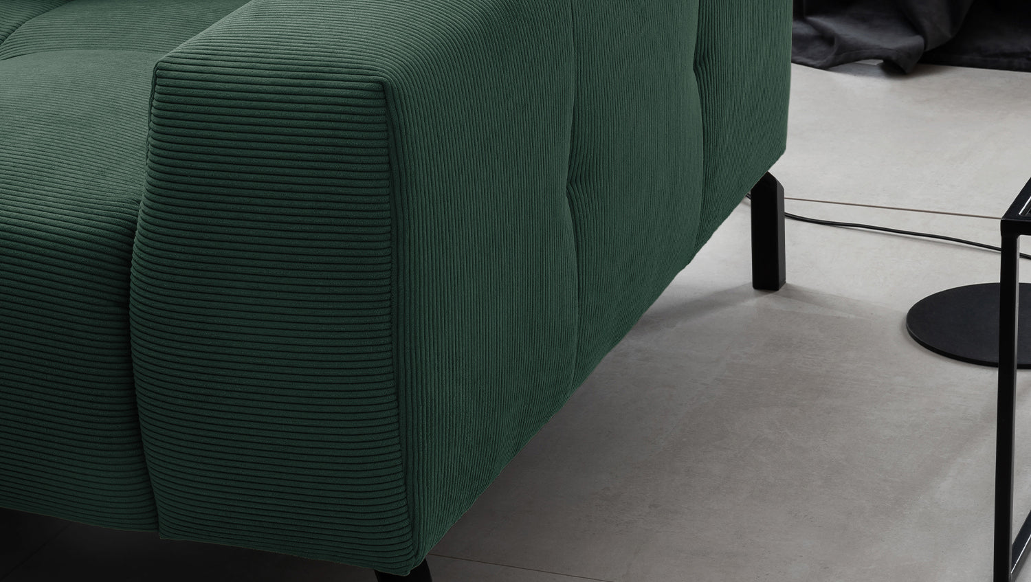 KAWOLA Sofa OHIO Ecksofa Feincord grün