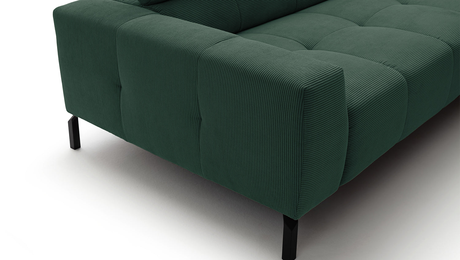 KAWOLA Sofa OHIO Ecksofa Feincord grün