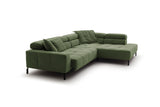 KAWOLA Sofa OHIO Ecksofa Feincord olivgrün