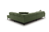 KAWOLA Sofa OHIO Ecksofa Feincord olivgrün