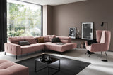 KAWOLA Sofa OHIO Ecksofa Feincord rosa, Rechts, Ohne Komfortfunktion