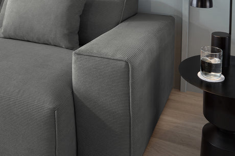 KAWOLA Sofa RANI 3-Sitzer Feincord anthrazit
