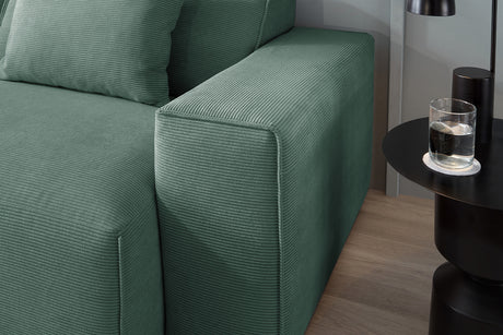KAWOLA Sofa RANI 3-Sitzer Feincord grün