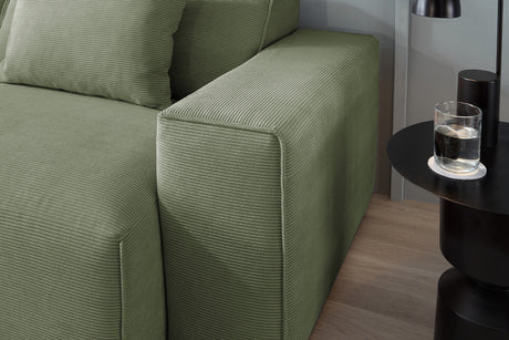 KAWOLA Sofa RANI 3-Sitzer Feincord olivgrün