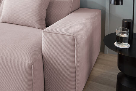 KAWOLA Sofa RANI 3-Sitzer Feincord rosa