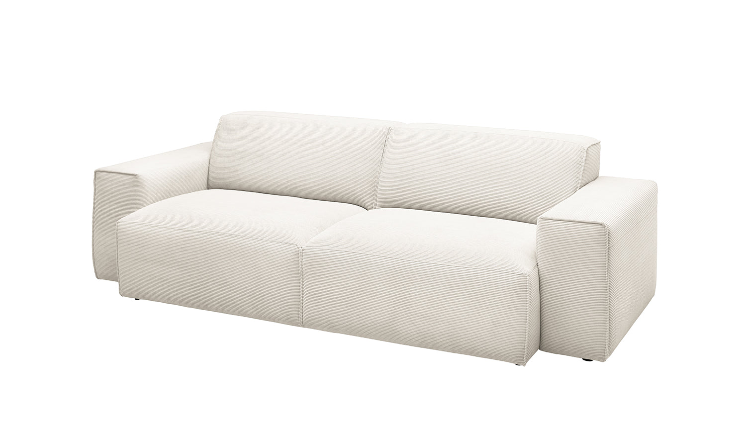 KAWOLA Sofa RANI 3-Sitzer Feincord weiß