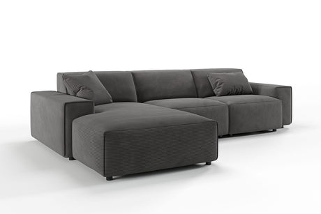 KAWOLA Sofa RANI Ecksofa Cord grau
