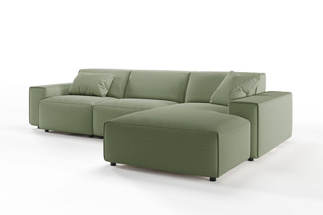 KAWOLA Sofa RANI Ecksofa Cord olivgrün